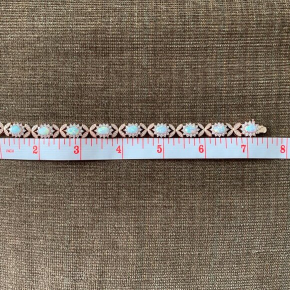 Neiman Marcus 18K Gold Plated Opal Tennis Bracelet - Picture 6 of 6